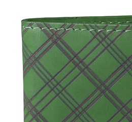 J.FOLD Leather Wallet with Coin Pouch Plaid - Green