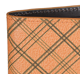 J.FOLD Leather Wallet with Coin Pouch Plaid - Orange