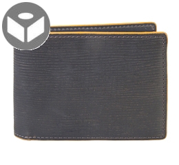 J.FOLD Heavy Grain Leather Wallet - Dark Brown/ Orange Trim