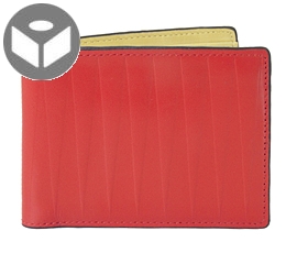 J.FOLD Leather Wallet with Coin Pouch Isosceles  - Red