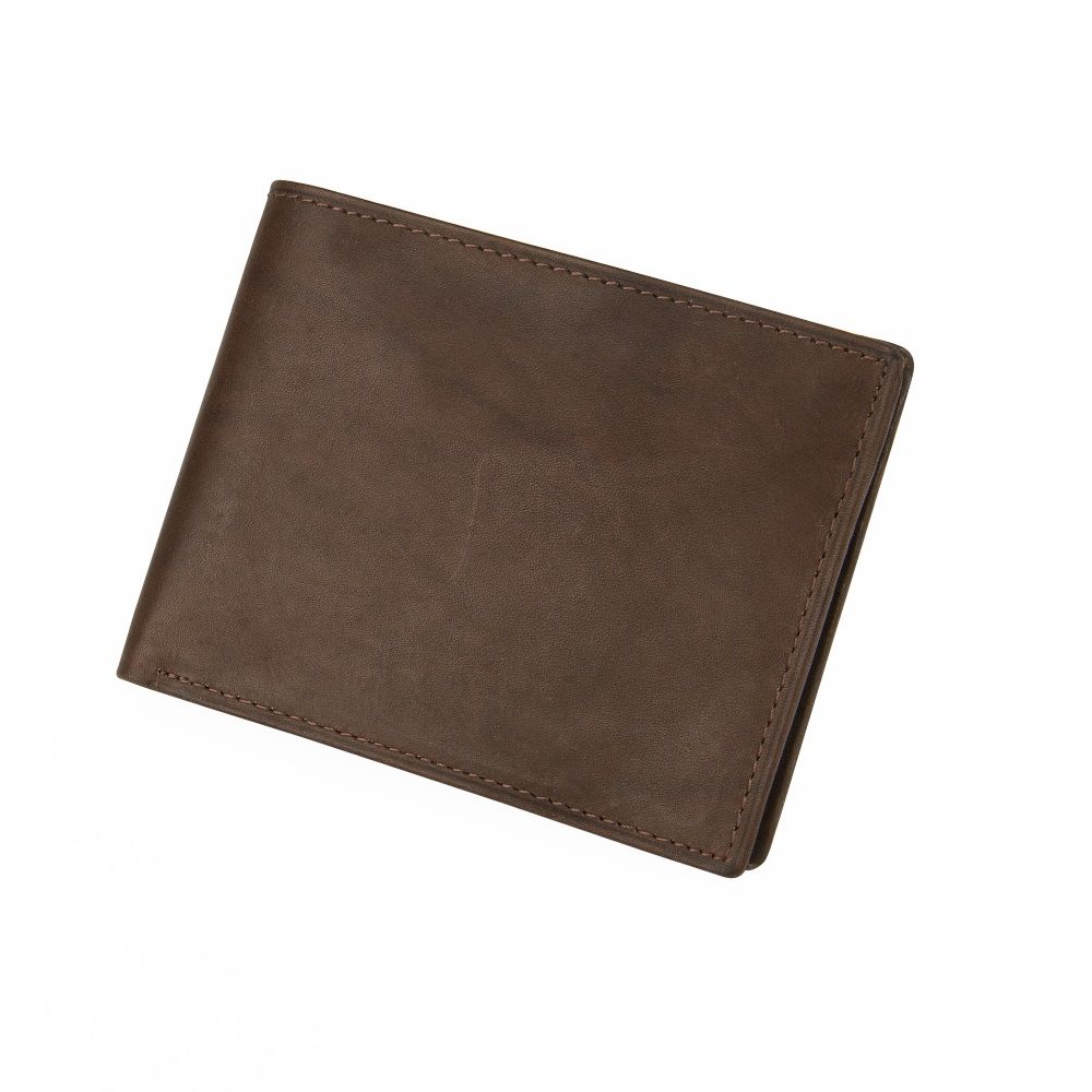 Men's Antique Leather Passcase Wallet - Brown