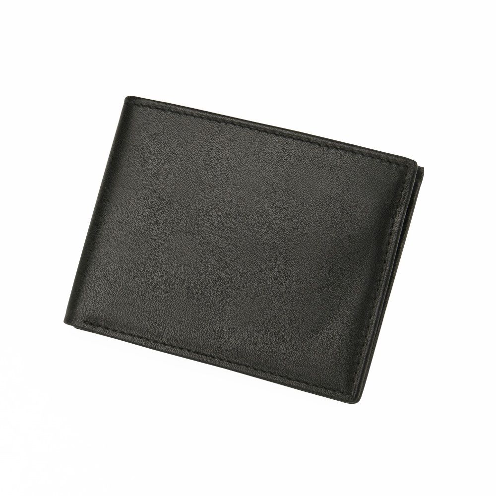 Men's Leather Passcase Wallet - Black