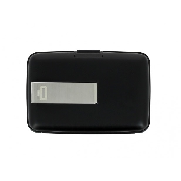 OGON Aluminum Wallet with Money Clip - Black