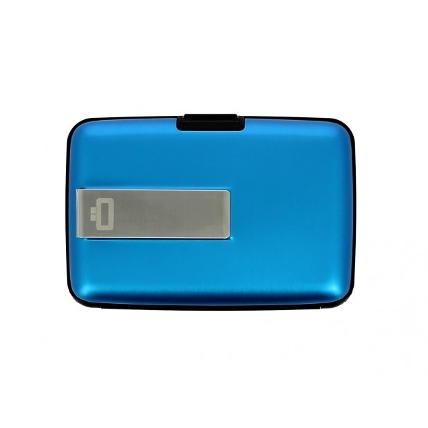 OGON Aluminum Wallet with Money Clip - Blue