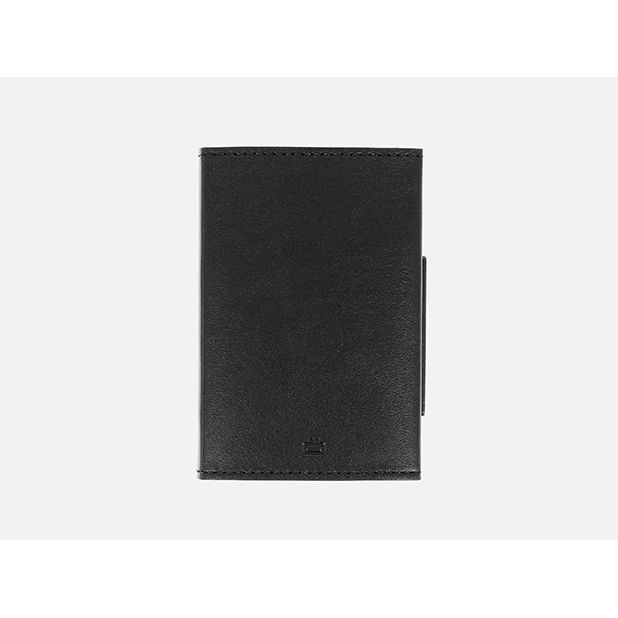 OGON ארנק אלומיניום מינימלסטי בשילוב עור - שחור