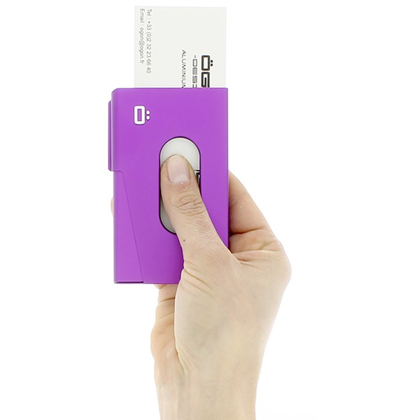 OGON Aluminum Business card holder One Touch - Purple