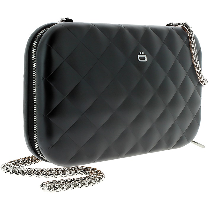 OGON Aluminum Clutch Quilted Lady Bag - Black