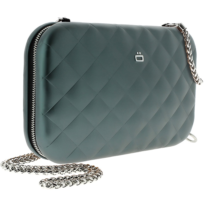 OGON Aluminum Clutch Quilted Lady Bag - Platinium