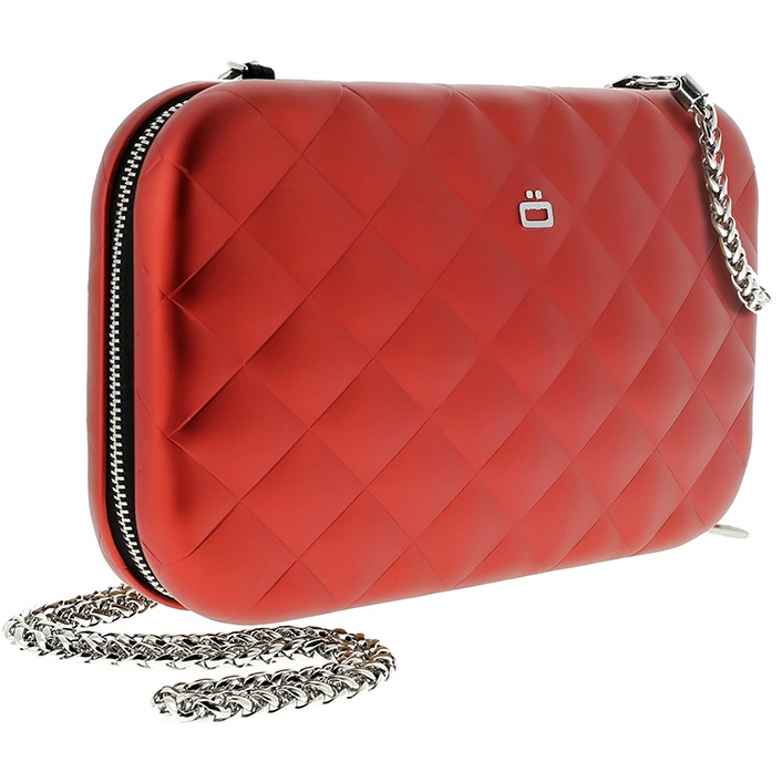 OGON ארנק אלומיניום Quilted Clutch  - אדום