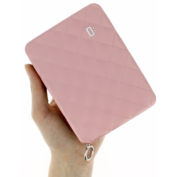 OGON Aluminum Wallet Quilted Passport - Pink