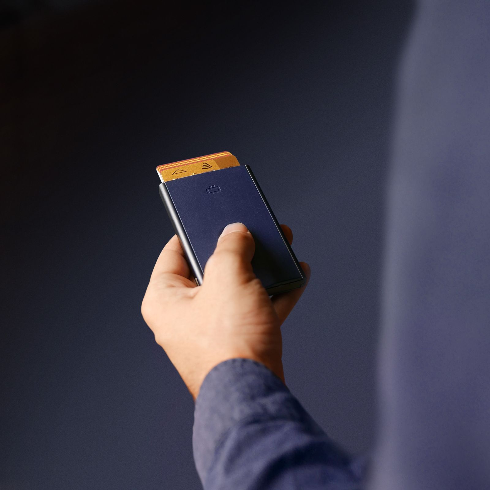 OGON Slider Aluminum Wallet - Navy Blue | Wallets Brands