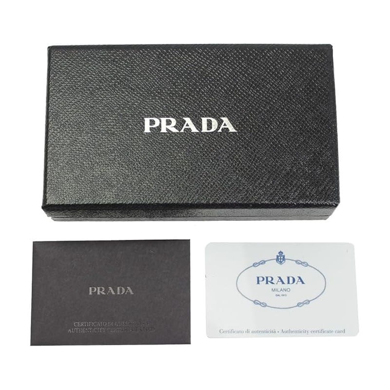 Prada Leather Wallet 1ML506 Zip Around - Black