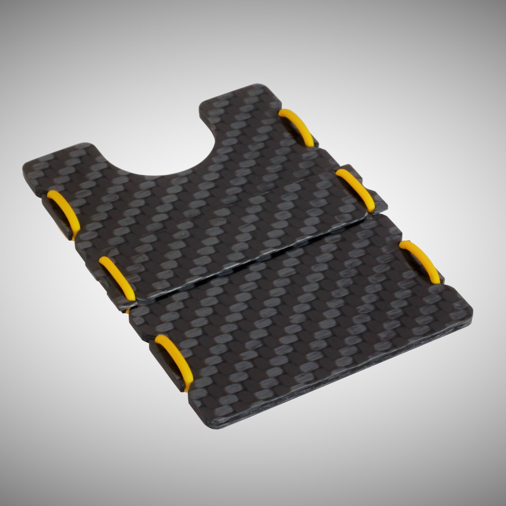 slimTECH Carbon Fiber Wallet With Money Clip and Strap - Carbon Stain/Yellow