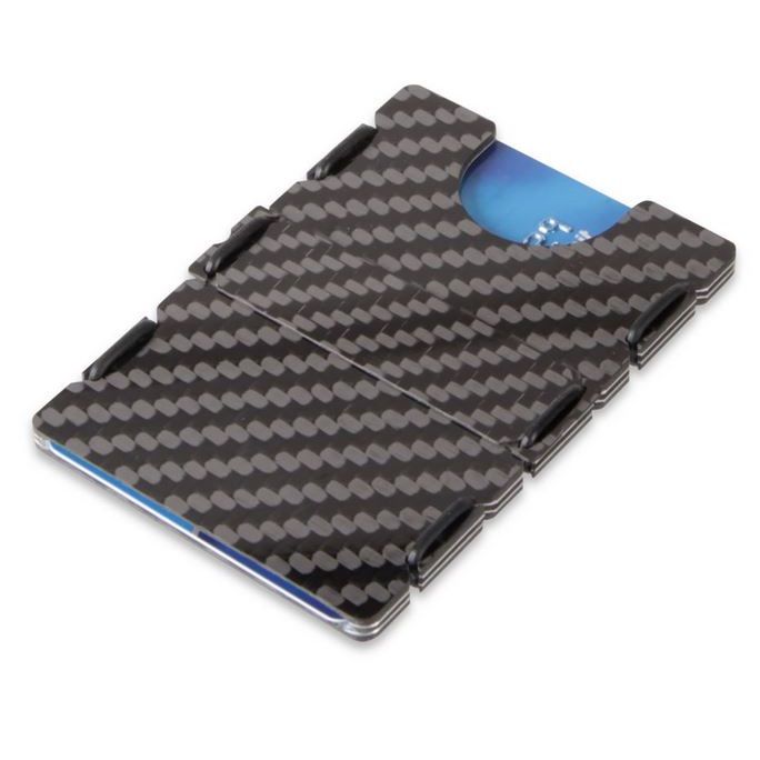 slimTECH Carbon Fiber Wallet With Money Clip and Strap - Carbon Stain