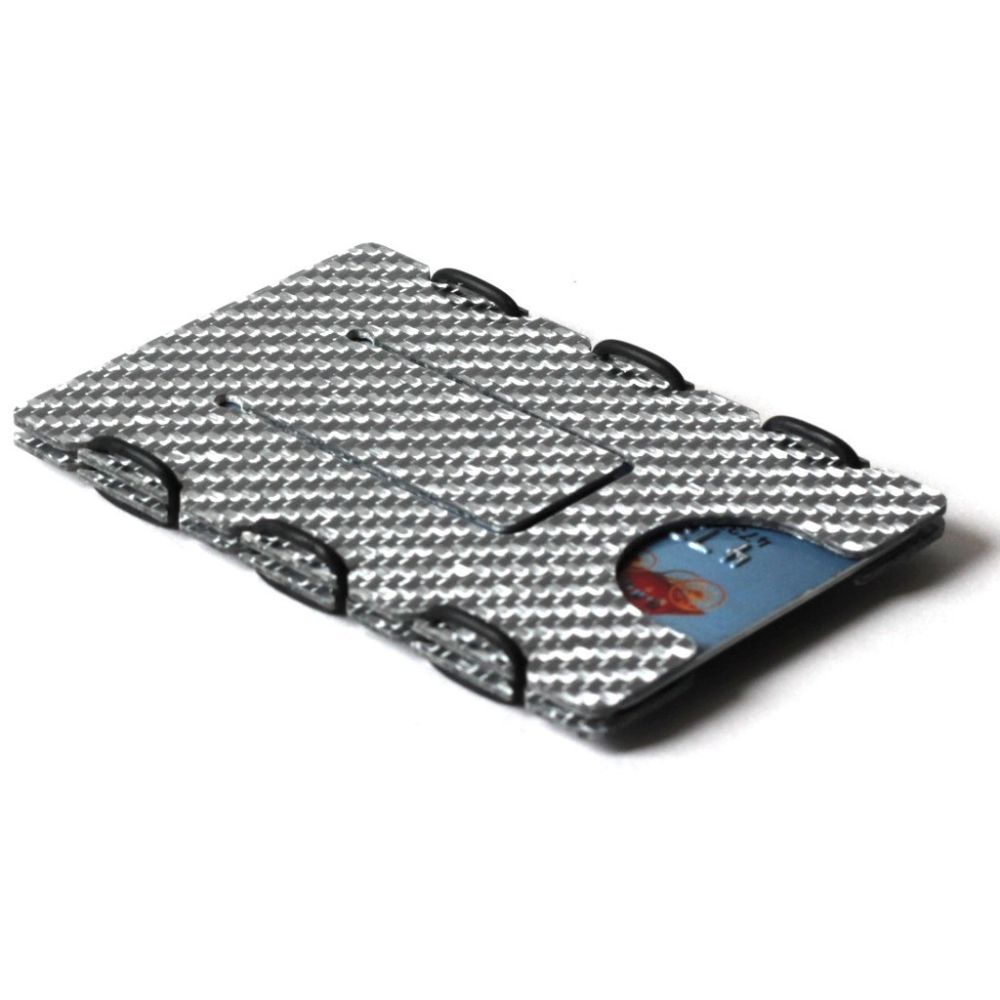 slimTECH Carbon Fiber Wallet With Money Clip - Silver