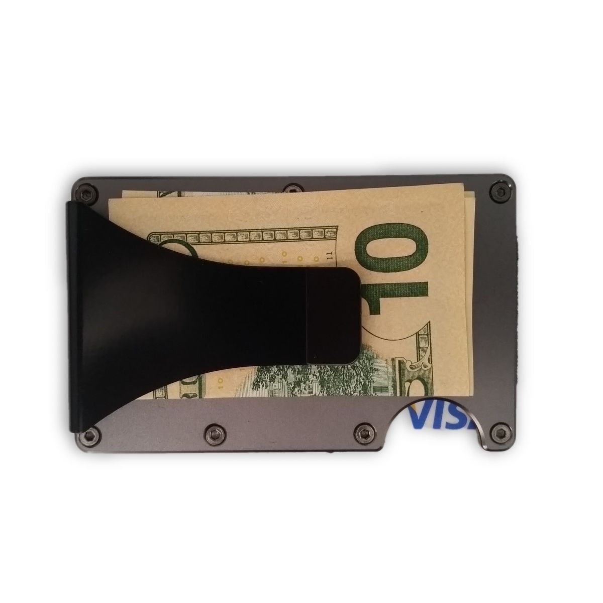 solo Minimalist Aluminium Wallet with Money Clip - Dark Grey
