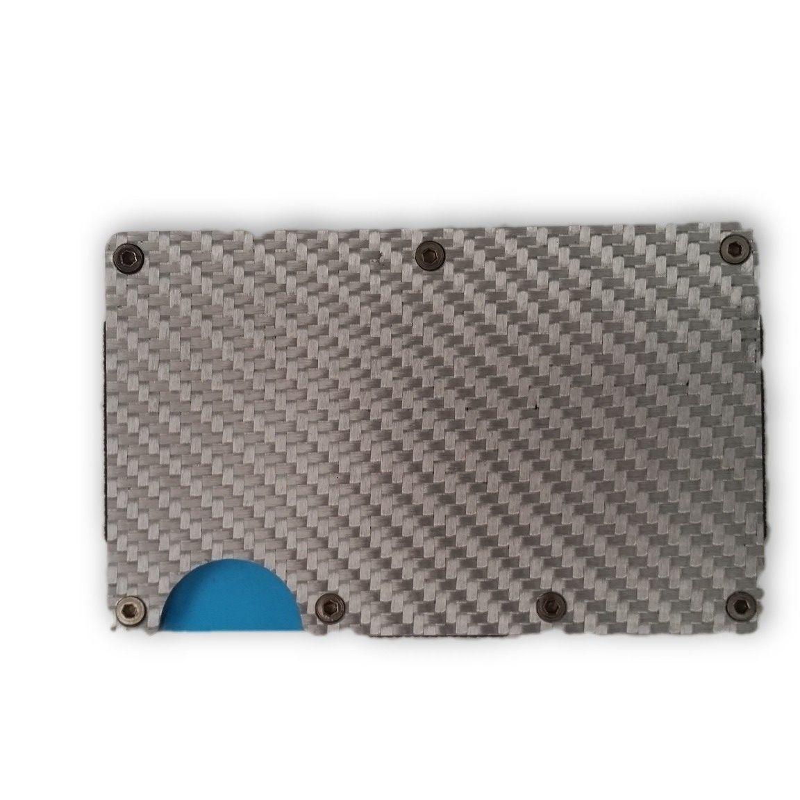 solo Minimalist Carbon Fiber Wallet with Money Clip - Silver