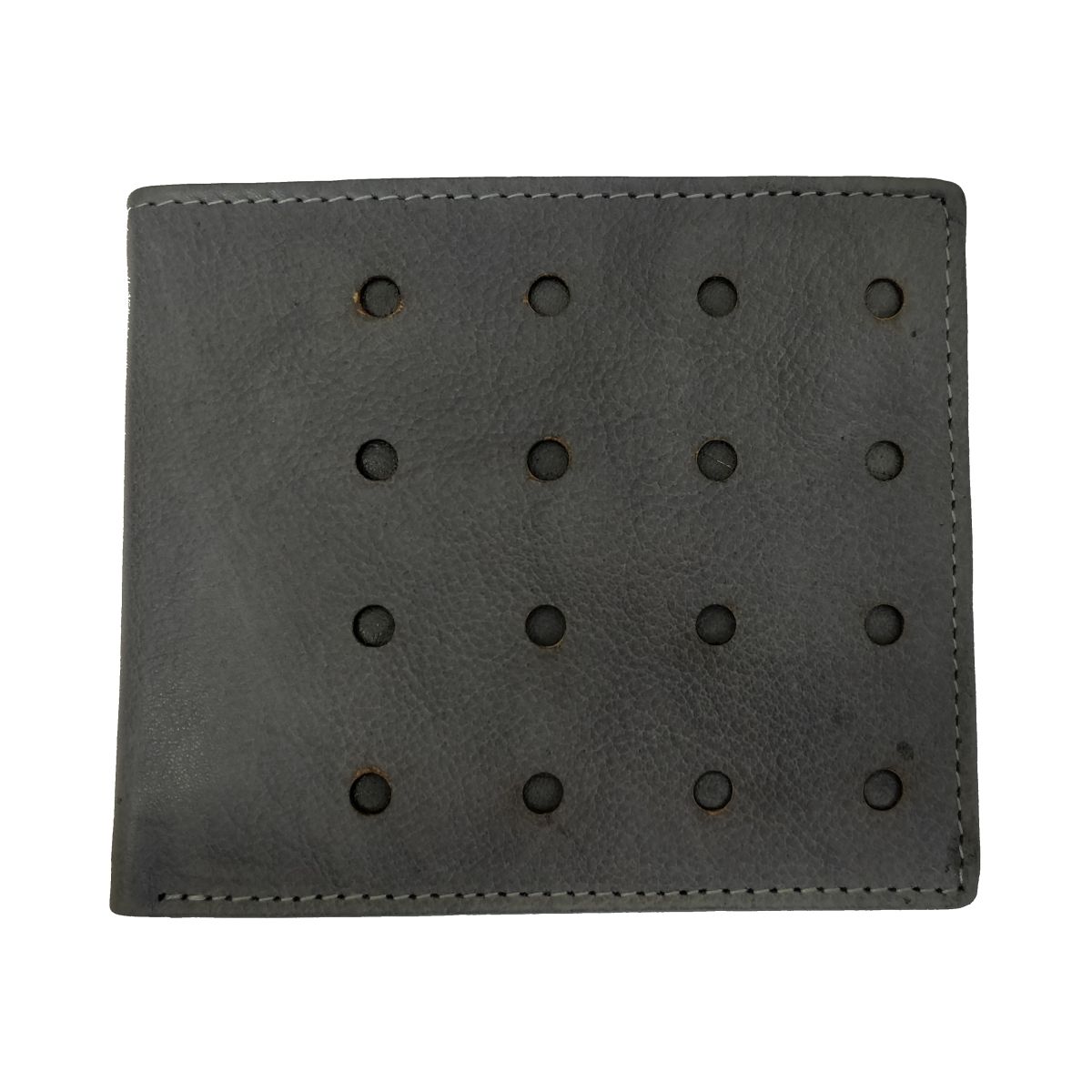 solo Leather Wallet Sixteen Holes With Coin Pouch - Grey