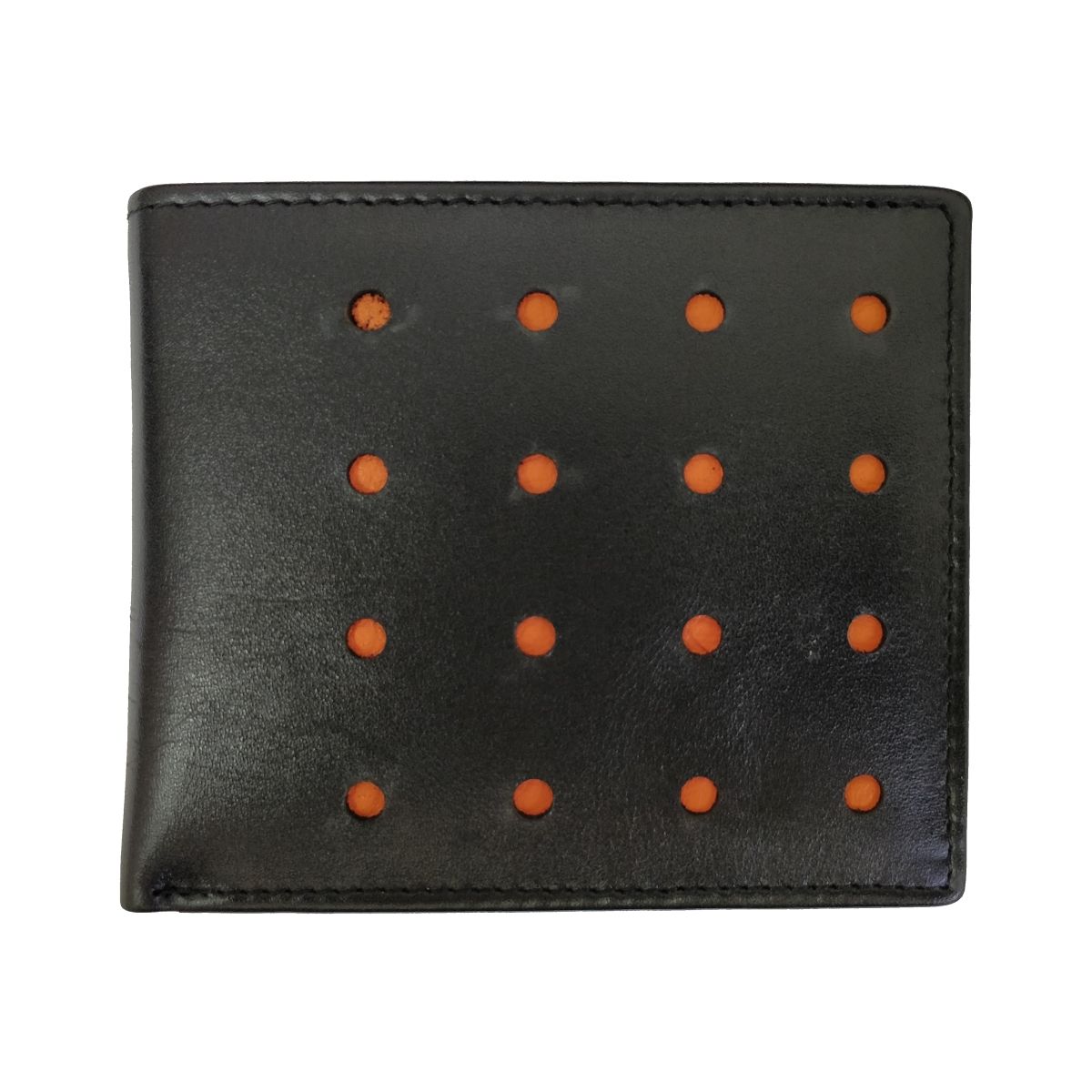 Leather Wallet Sixteen Holes With Coin Pouch - Black