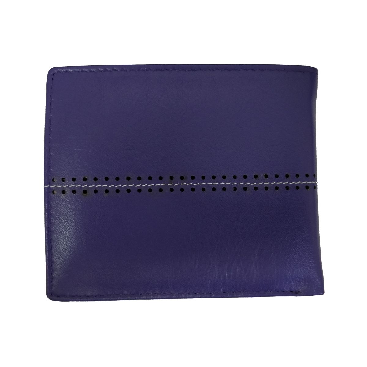solo Leather Wallet With Horizontal Stitch and Coin Pouch - Blue