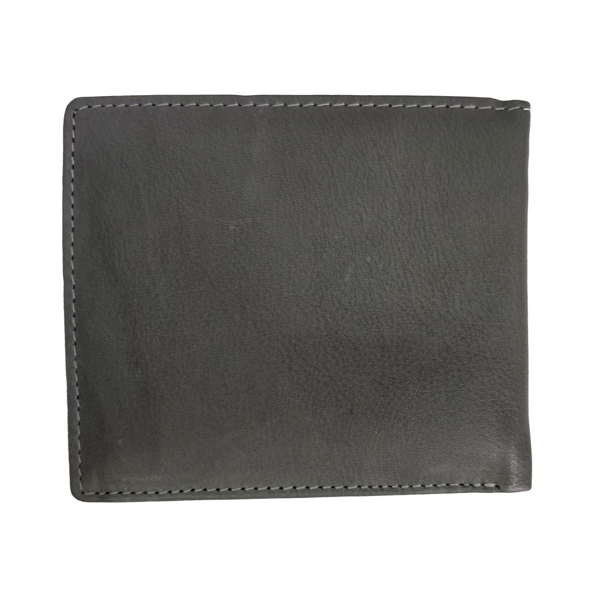solo Leather Wallet With 2 Strips and Coin Pouch - Grey
