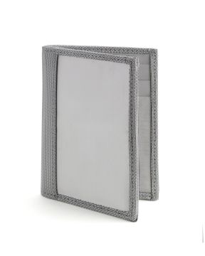 Stainless Steel Driving Wallet with Window - Silver