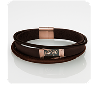 Cog Leather Bracelet - Brown