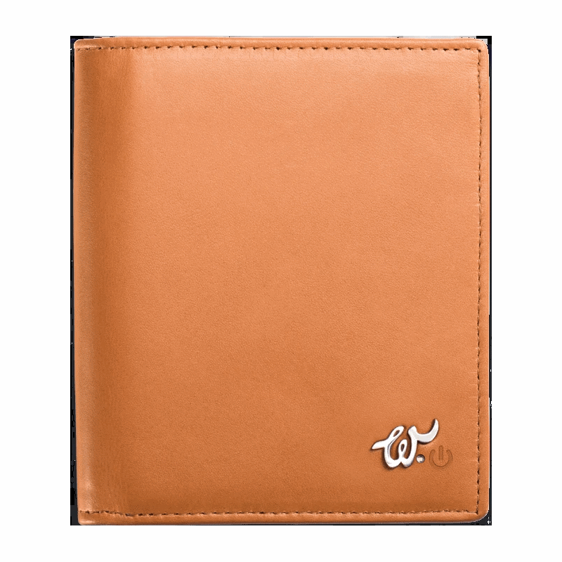 Smart Leather Wallet with a Mobile App - Brown