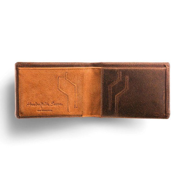 WOOLET Smart Leather Wallet with a Mobile App - Brown