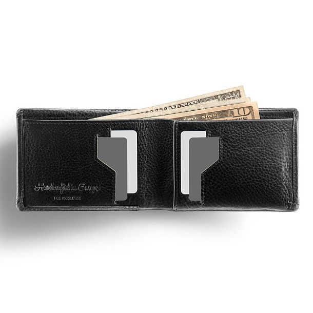 WOOLET Smart Leather Wallet with a Mobile App - Black