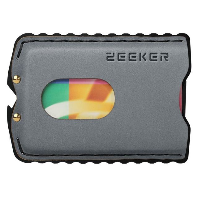Minimalist Stainless Steel and Genuine Leather Wallet - Grey
